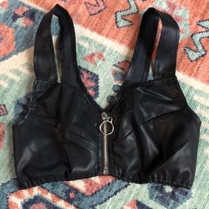 UNIF Faux Leather Bralette